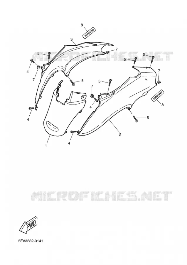 COUVERCLE LATERAL Yamaha SCOOTER 50 2001 FLIPPER  YH50 FLIPPER