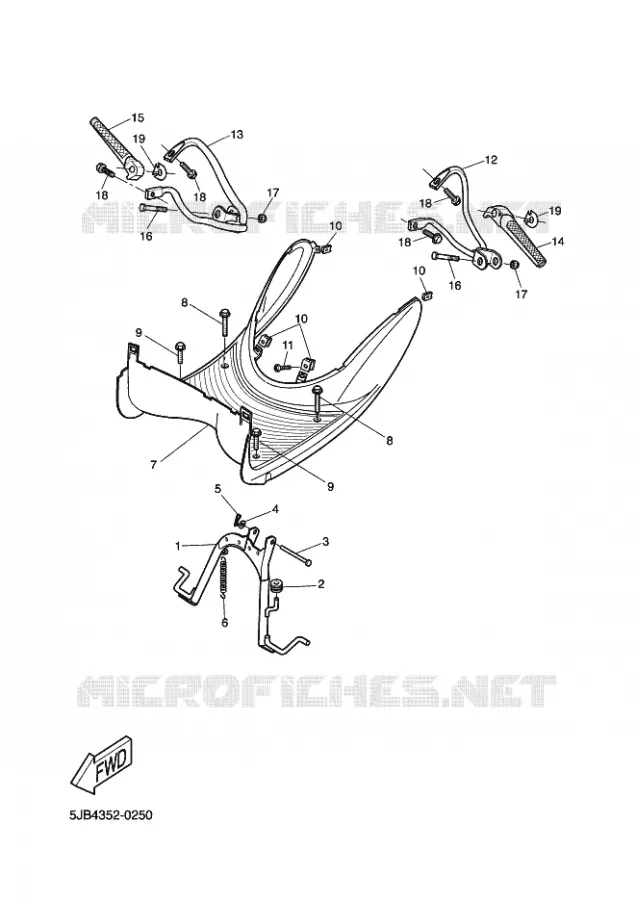 SUPPORT / REPOSE PIEDS Yamaha SCOOTER 50 2001 FLIPPER  YH50 FLIPPER
