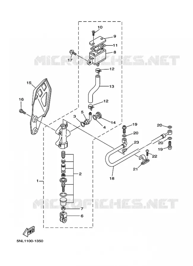 MAITRE CYLINDRE DE FREIN ARRIERE Yamaha MOTO 250 2001 WRF  WR250F