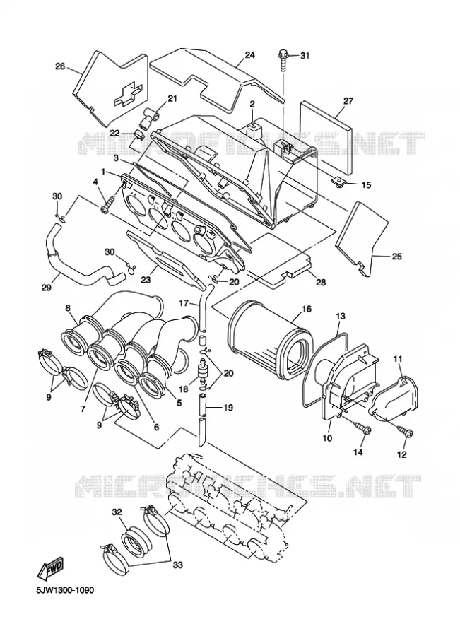 ADMISSION Yamaha MOTO 1300 2001 FJR  FJR1300