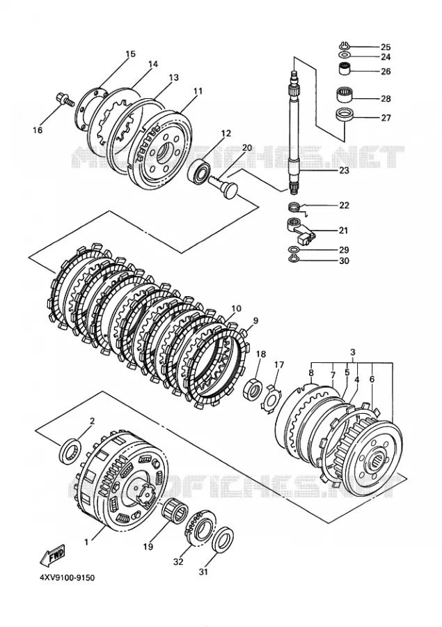 EMBRAYAGE DE DEMARREUR Yamaha MOTO 1000 2001 R1  YZF-R1 R1