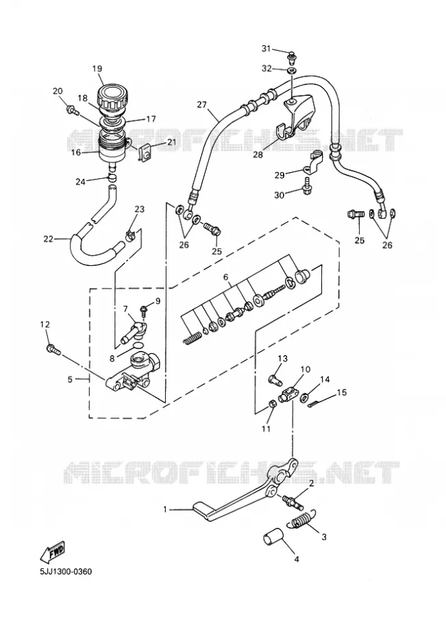 MAITRE CYLINDRE DE FREIN ARRIERE Yamaha MOTO 1000 2001 R1  YZF-R1 R1