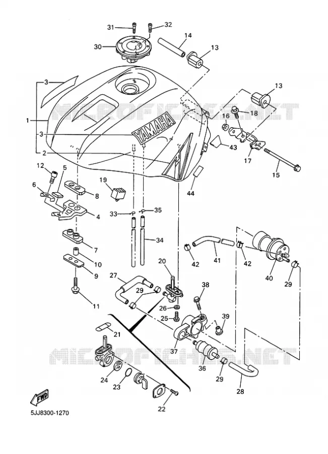 RESERVOIR A ESSENCE Yamaha MOTO 1000 2001 R1  YZF-R1 R1