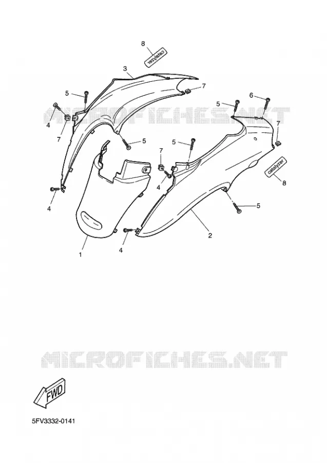 COUVERCLE LATERAL Yamaha SCOOTER 50 2001 FLIPPER  YH50 FLIPPER