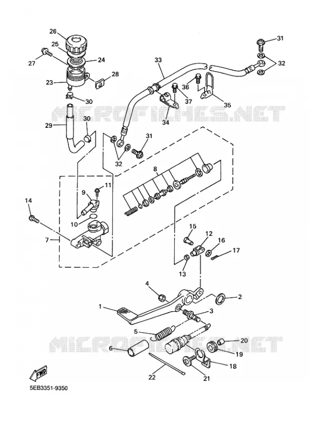 MAITRE CYLINDRE DE FREIN ARRIERE Yamaha MOTO 600 2000 R6  YZF-R6 R6