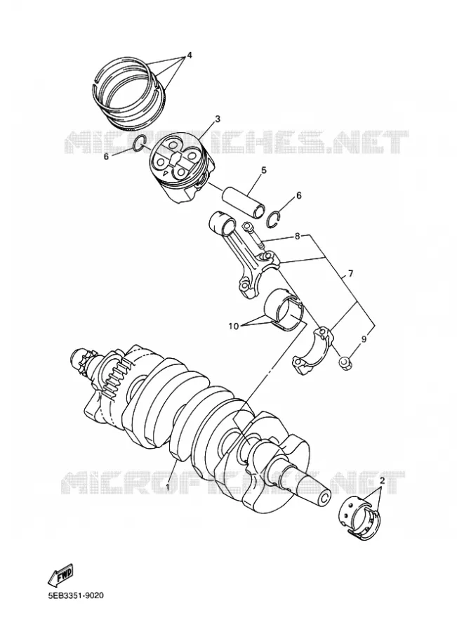 VILEBREQUIN / PISTON Yamaha MOTO 600 2000 R6  YZF-R6 R6