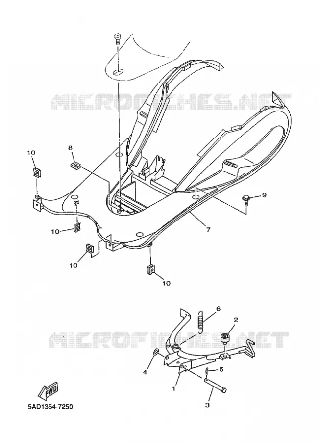 SUPPORT / REPOSE PIEDS Yamaha SCOOTER 50 1999 NEOS  YN50 YN50R NEO'S