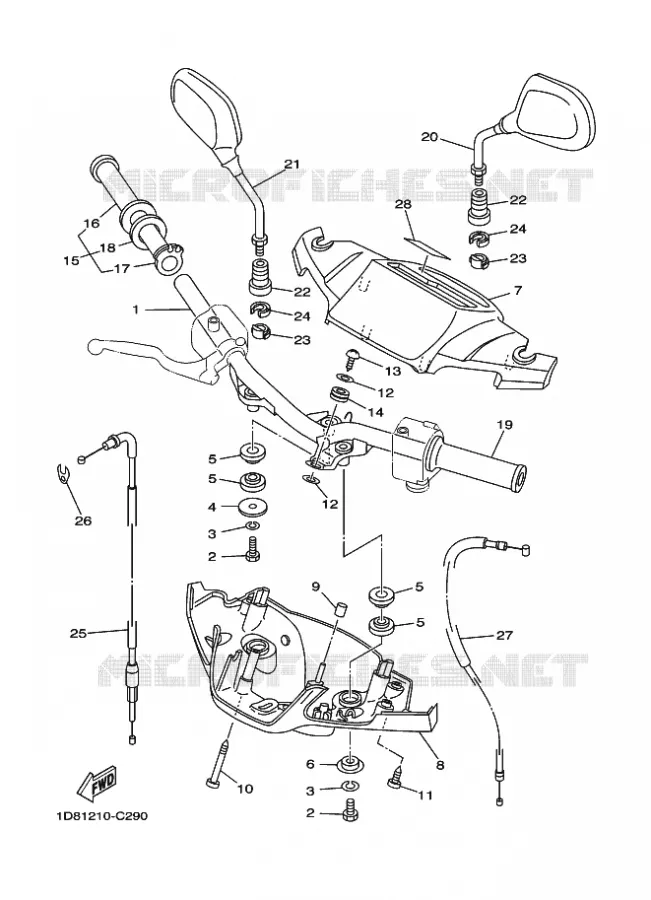 GUIDON ET CABLES Yamaha MOTO 105 2004 Autres modeles  T105SE
