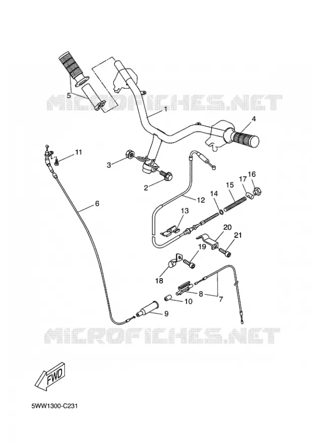 GUIDON ET CABLES Yamaha SCOOTER 50 2006 BOOSTER  CW50