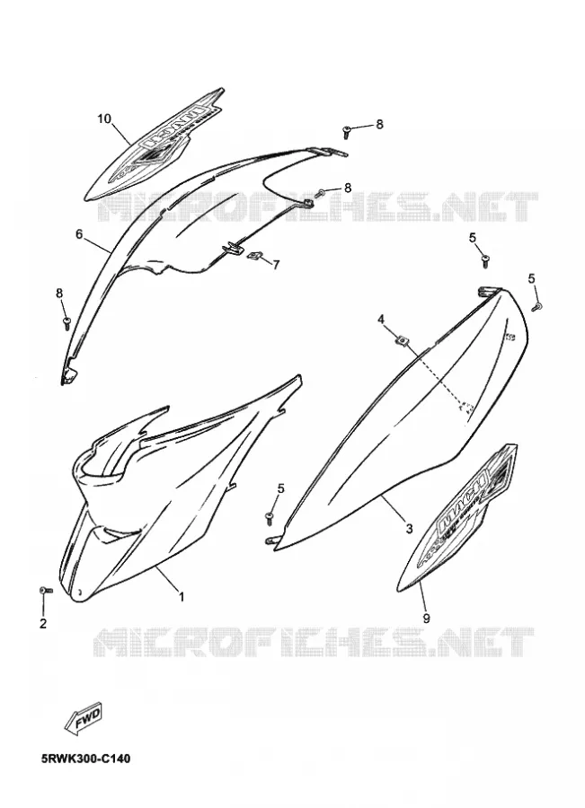 COUVERCLE LATERAL Yamaha SCOOTER 50 2004 MACH  CS50Z MACH G LIQUIDE