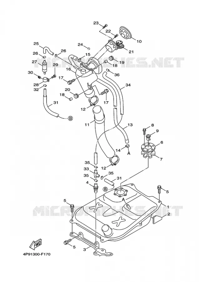 RESERVOIR A ESSENCE Yamaha SCOOTER 125 2007 FLAME X  XC125 FLAME  X