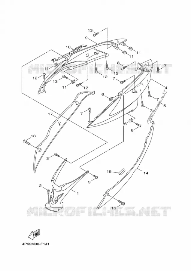 COUVERCLE LATERAL Yamaha SCOOTER 125 2008 FLAME X  XC125 FLAME  X