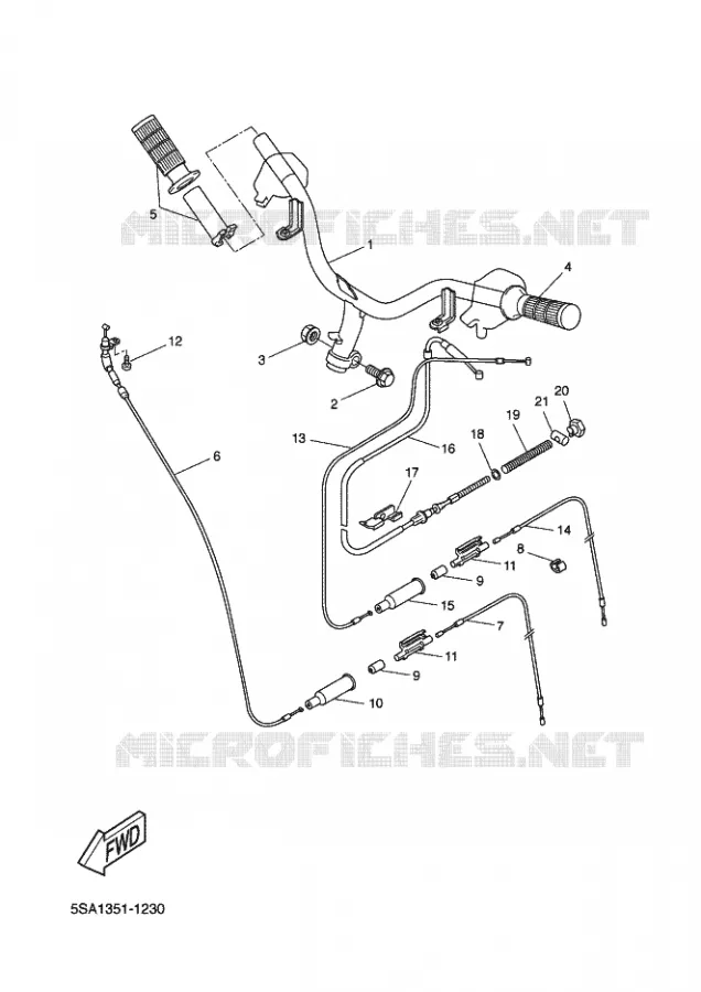 GUIDON ET CABLES Yamaha SCOOTER 50 2004 ROCKET  CW50RSP POWER ROCKET