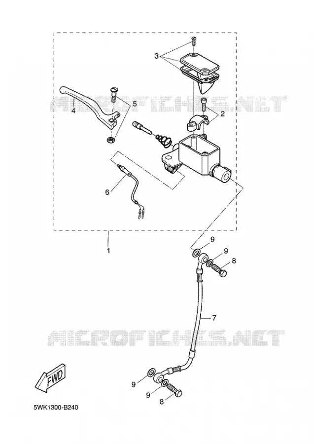 MAITRE CYLINDRE DE FREIN AVANT Yamaha SCOOTER 50 2004 ROCKET  CW50RSP POWER ROCKET
