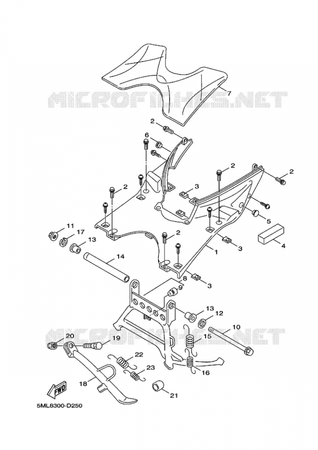 SUPPORT / REPOSE PIEDS Yamaha SCOOTER 125 2005 FLAME X  XC125 FLAME  X