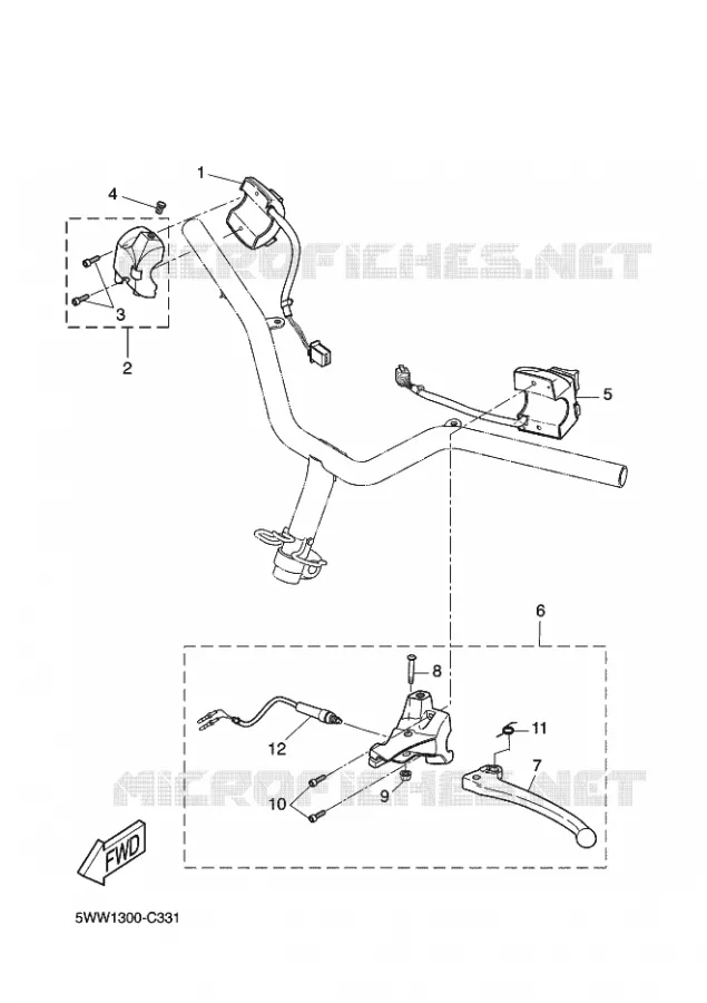 COMMODO / LEVIER Yamaha SCOOTER 50 2005 BOOSTER  CW50