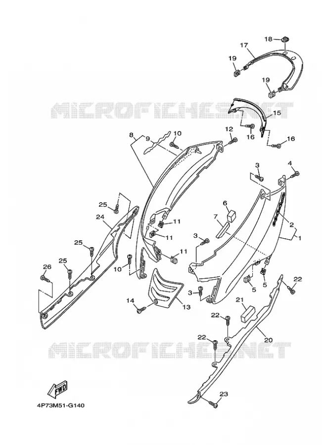 COUVERCLE LATERAL Yamaha SCOOTER 125 2008 WAAP  XC125E WAAP
