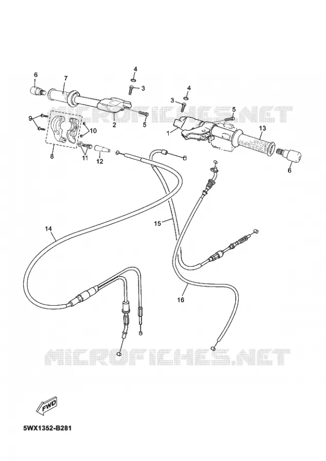 GUIDON ET CABLES Yamaha MOTO 50 2004 XPOWER  TZR50 X-POWER