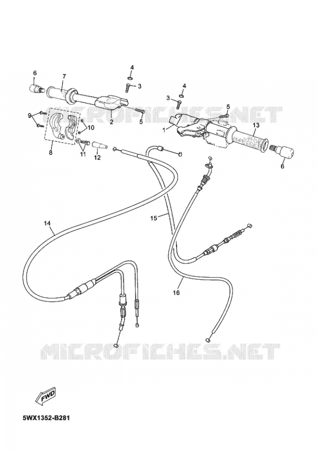GUIDON ET CABLES Yamaha MOTO 50 2005 XPOWER  TZR50 X-POWER