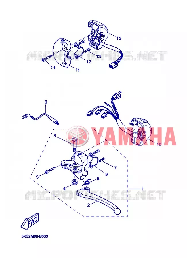 COMMODO / LEVIER Yamaha SCOOTER 50 2005 FLIPPER  YH50 FLIPPER
