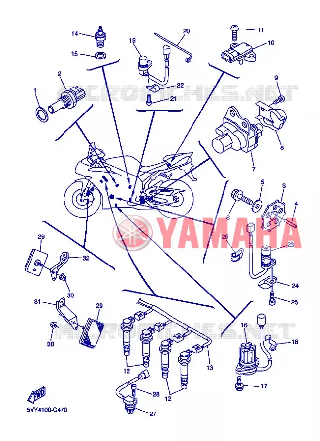 PARTIE ELECTRIQUE 1 Yamaha MOTO 1000 2004 R1  YZF-R1 YZF-R1S R1