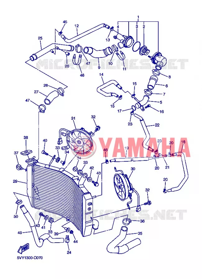 RADIATEUR / DURITES Yamaha MOTO 1000 2004 R1  YZF-R1 YZF-R1S R1