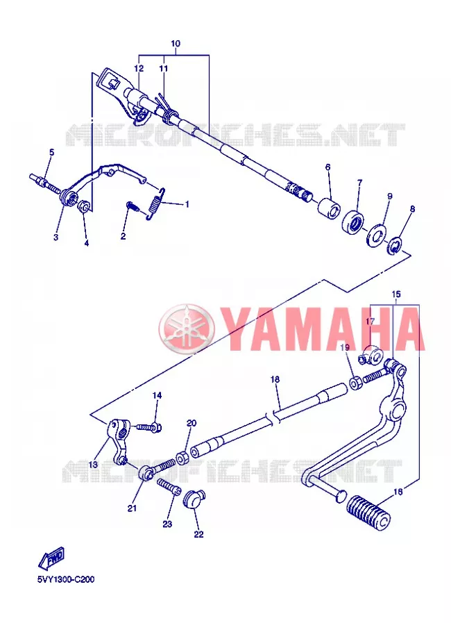 AXE DE SELECTEUR / PEDALE Yamaha MOTO 1000 2007 R1  YZF-R1