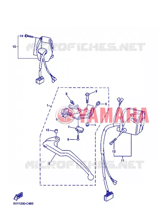 COMMODO / LEVIER Yamaha MOTO 1000 2007 R1  YZF-R1