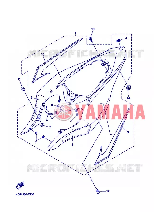 COUVERCLE LATERAL Yamaha MOTO 1000 2007 R1  YZF-R1
