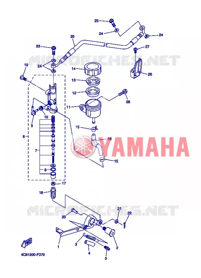 MAITRE CYLINDRE DE FREIN ARRIERE Yamaha MOTO 1000 2007 R1  YZF-R1