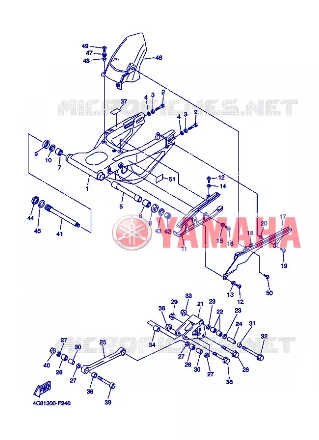 BRAS ARRIERE Yamaha MOTO 1000 2007 R1  YZF-R1 R1
