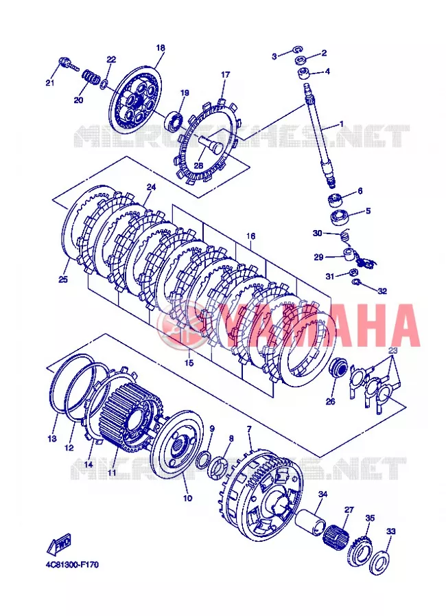 EMBRAYAGE DE DEMARREUR Yamaha MOTO 1000 2007 R1  YZF-R1 R1