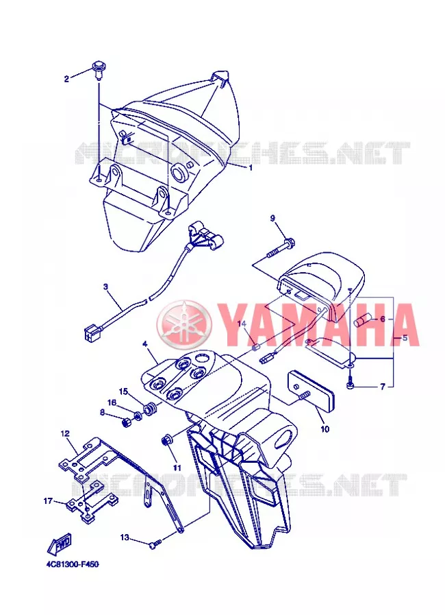 FEU ARRIERE Yamaha MOTO 1000 2007 R1  YZF-R1 R1