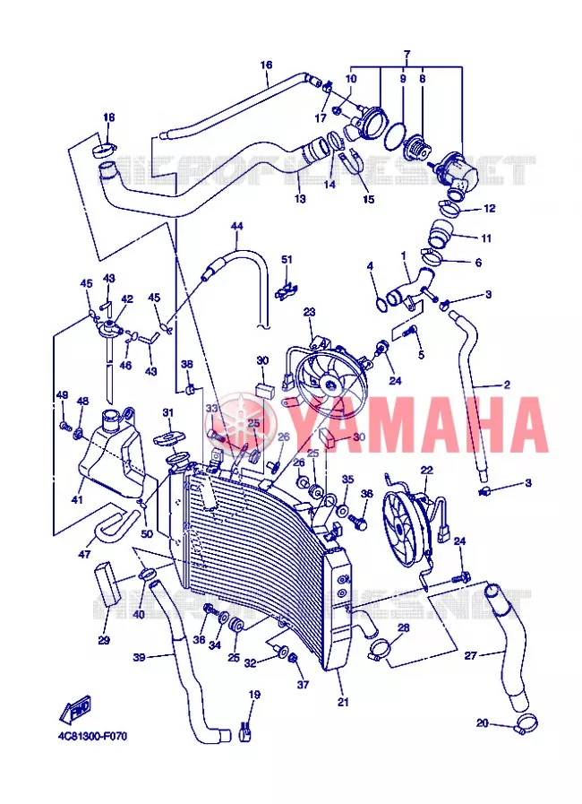 RADIATEUR / DURITES Yamaha MOTO 1000 2007 R1  YZF-R1 R1