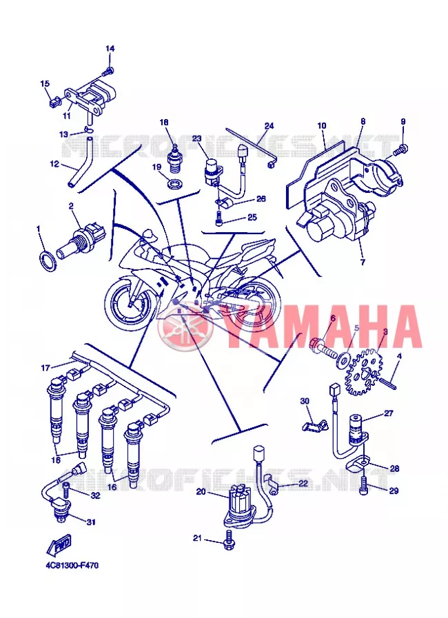 PARTIE ELECTRIQUE 1 Yamaha MOTO 1000 2008 R1  YZF-R1 R1