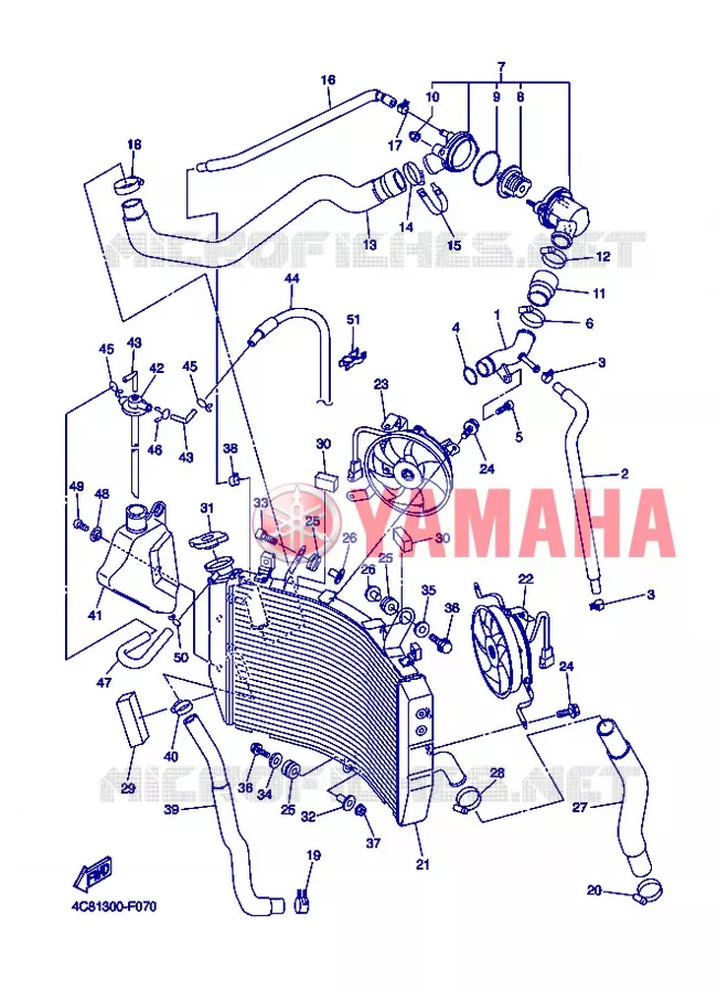 RADIATEUR / DURITES Yamaha MOTO 1000 2008 R1  YZF-R1 R1