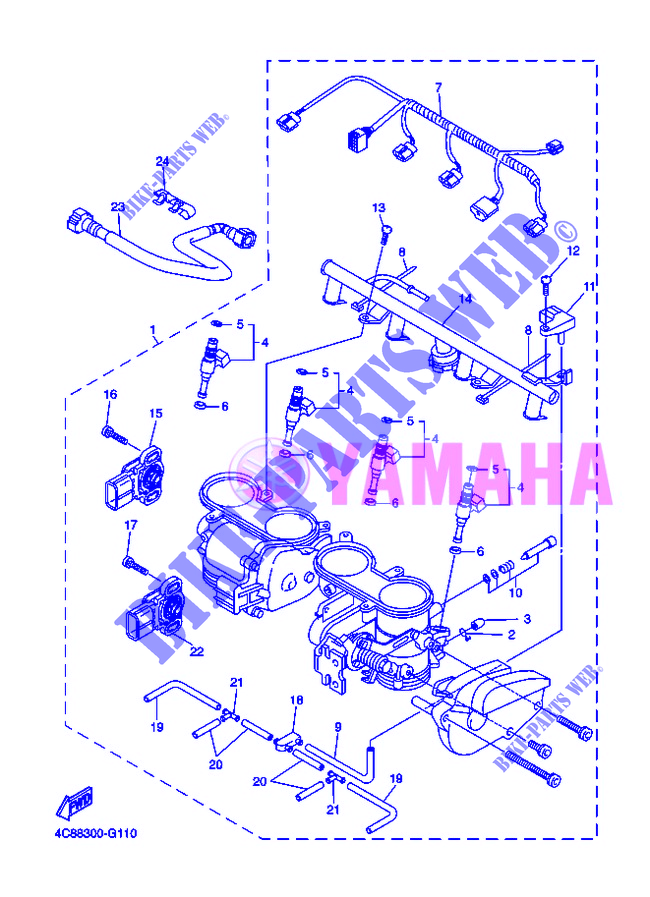 ADMISSION 2 pour Yamaha YZF-R1 de 2008