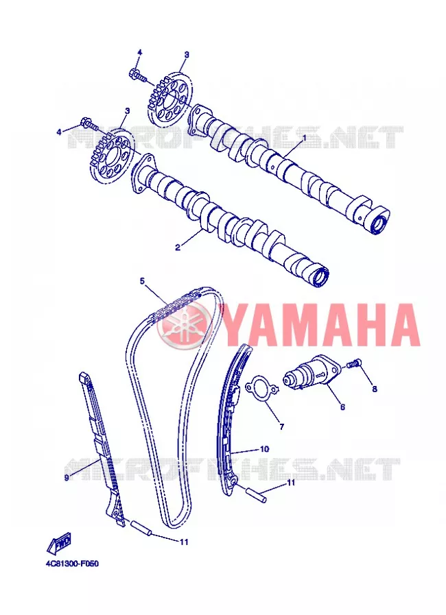 ARBRE A CAMES / CHAINE DE DISTRIBUTION Yamaha MOTO 1000 2008 R1  YZF-R1 R1