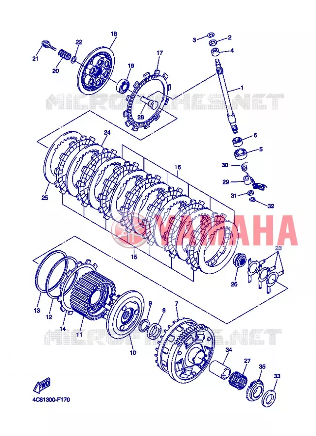 EMBRAYAGE DE DEMARREUR Yamaha MOTO 1000 2008 R1  YZF-R1 R1