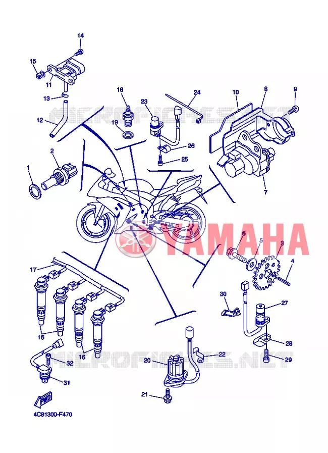 PARTIE ELECTRIQUE 1 Yamaha MOTO 1000 2008 R1  YZF-R1 R1
