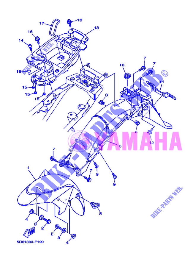 GARDE BOUE pour Yamaha CRYPTON 135 X de 2007