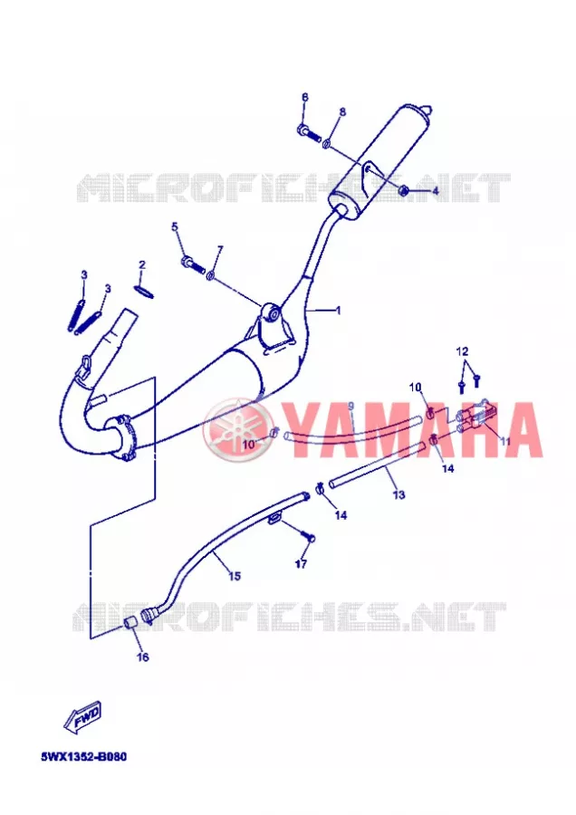 ECHAPPEMENT Yamaha MOTO 50 2004 TZR  TZR50
