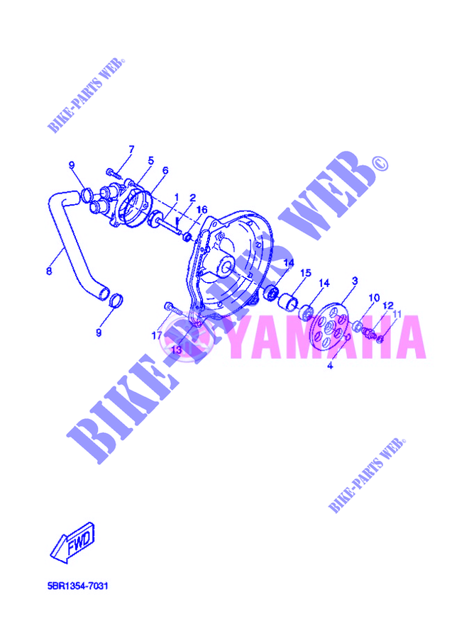 POMPE A EAU / DURITES pour Yamaha YQ50  de 2004