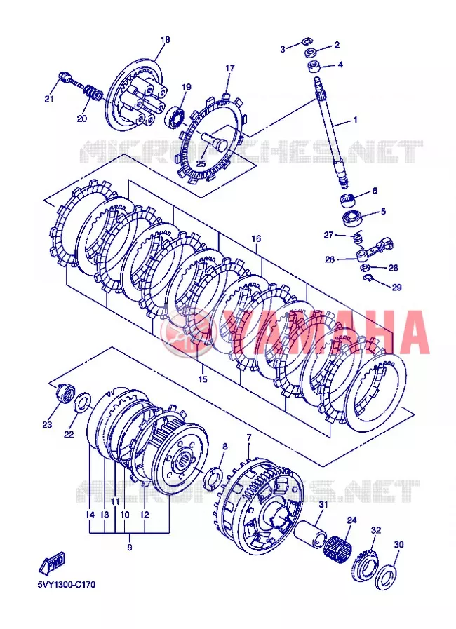EMBRAYAGE DE DEMARREUR Yamaha MOTO 1000 2004 R1  YZF-R1 YZF-R1S R1