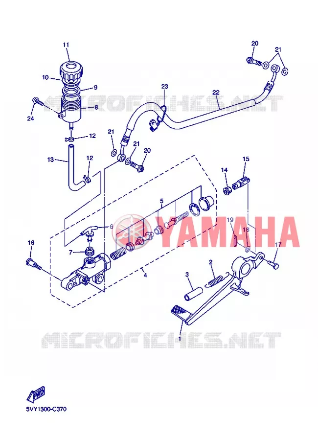 MAITRE CYLINDRE DE FREIN ARRIERE Yamaha MOTO 1000 2004 R1  YZF-R1 YZF-R1S R1