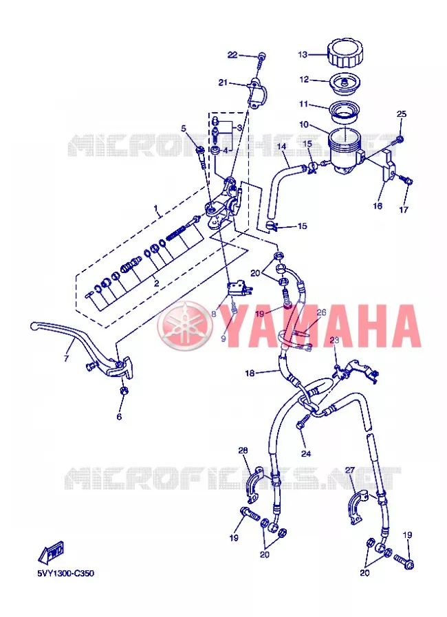 MAITRE CYLINDRE DE FREIN AVANT Yamaha MOTO 1000 2004 R1  YZF-R1 YZF-R1S R1