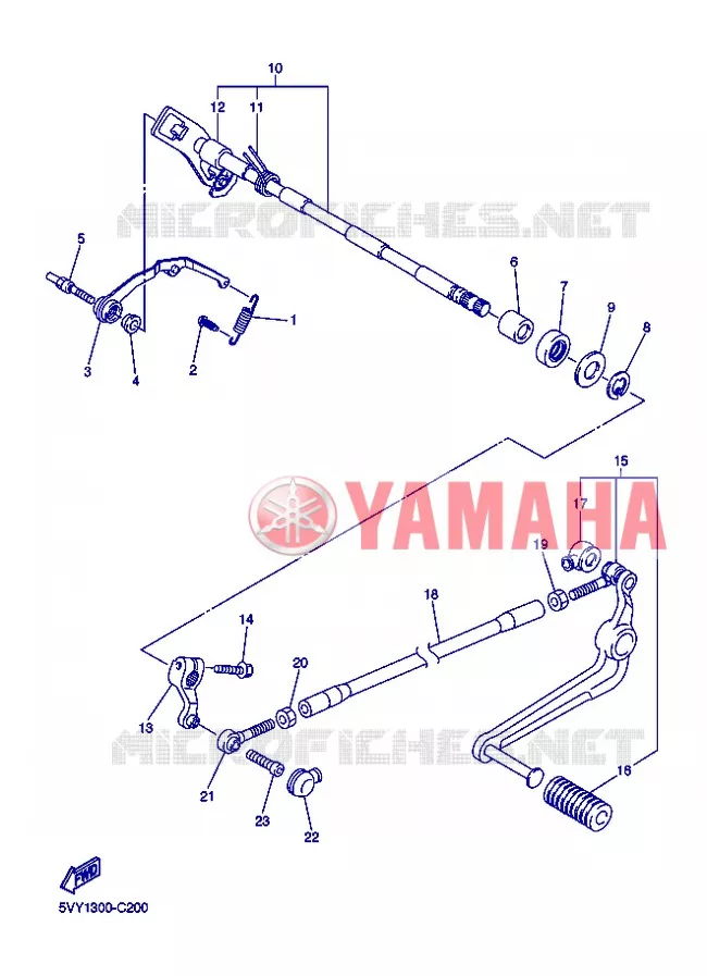 AXE DE SELECTEUR / PEDALE Yamaha MOTO 1000 2005 R1  YZF-R1 R1