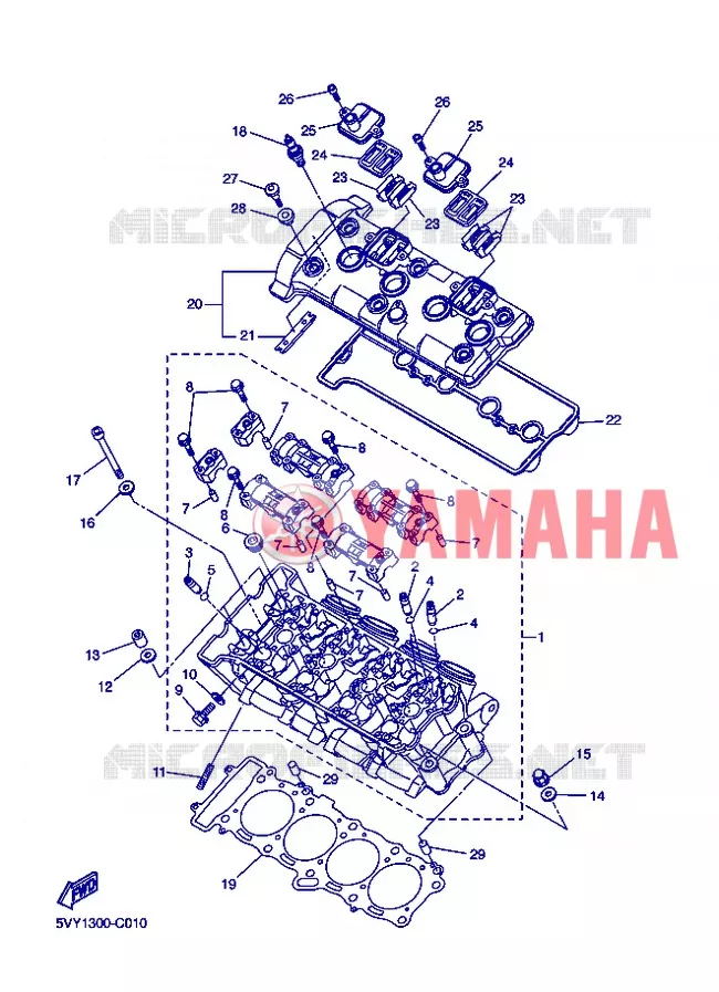 CULASSE Yamaha MOTO 1000 2005 R1  YZF-R1 R1