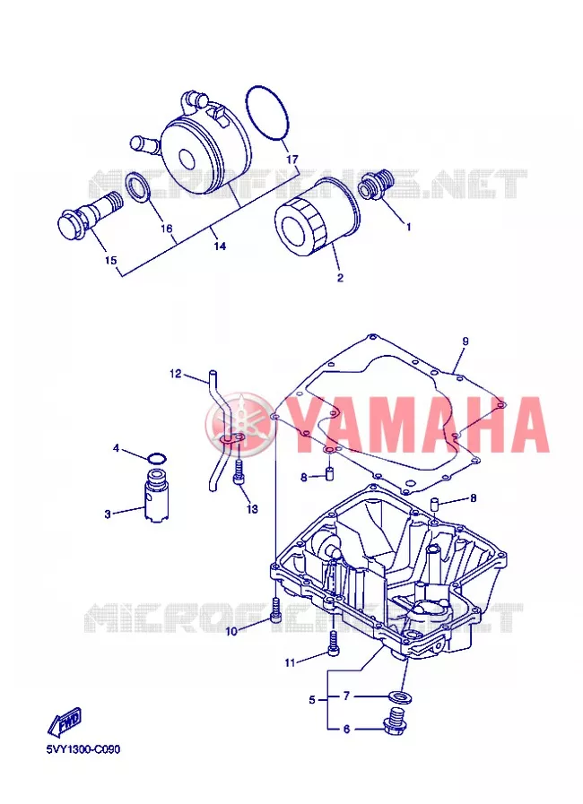 FILTRE A HUILE Yamaha MOTO 1000 2005 R1  YZF-R1 R1