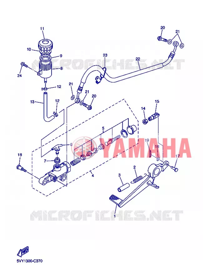 MAITRE CYLINDRE DE FREIN ARRIERE Yamaha MOTO 1000 2005 R1  YZF-R1 R1